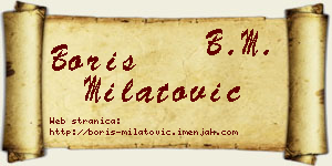 Boris Milatović vizit kartica